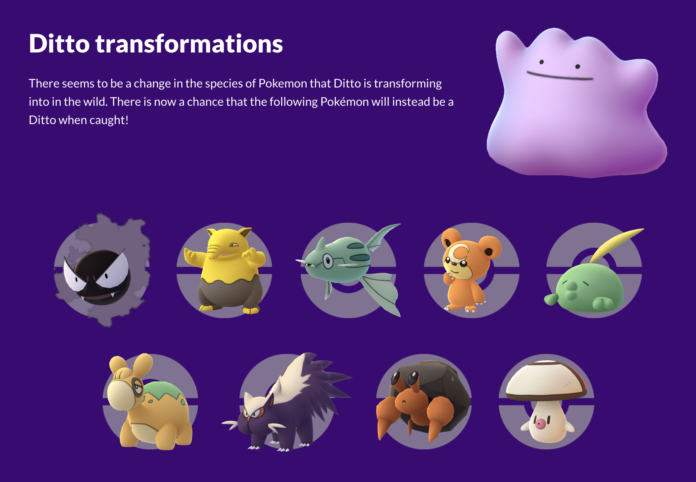 Ditto pokemon changes